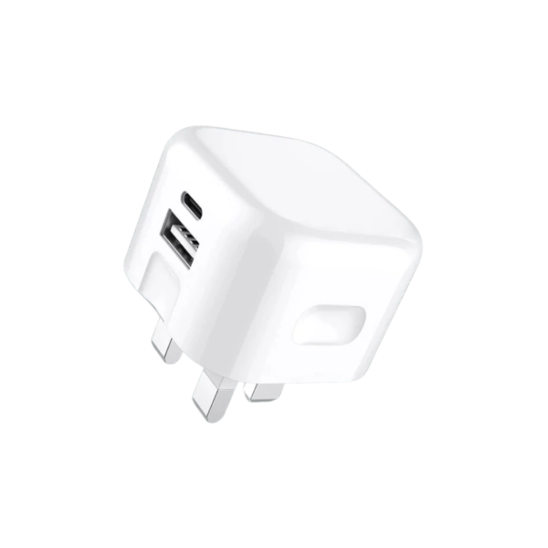 Panther Force Folding Pin 20W Plug with USB-C & USB-A - Dual-Port Fast Charging