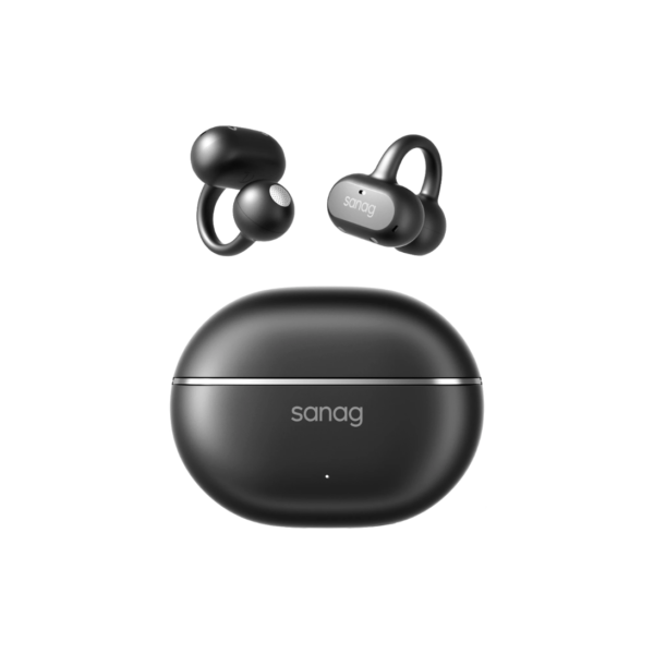 Sanag Z50 Ultra Bone Conduction Concept Open-Back Non-Inserting Ear Motion Call Noise Reduction Comfortable Wear AI Translated Wireless Headphones,Black